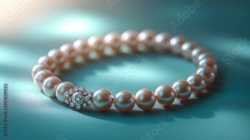 Jewelry, Proposal and Holiday Gift. Fancy Design of a Necklace in Platinum with Diamonds, Pearls and Aquamarine. Platinum with Round Aquamarine and Diamonds.