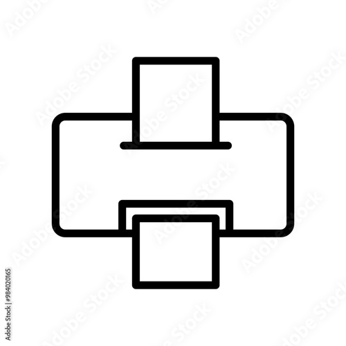 Printer line icon. Printer icon. Printer icon isolated on white background. Transparent background, minimalist symbol. Vector images