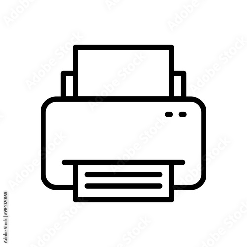 Printer line icon. Printer icon. Printer icon isolated on white background. Transparent background, minimalist symbol. Vector images