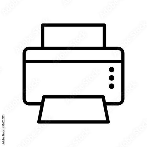 Printer line icon. Printer icon. Printer icon isolated on white background. Transparent background, minimalist symbol. Vector images