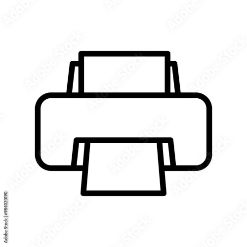 Printer line icon. Printer icon. Printer icon isolated on white background. Transparent background, minimalist symbol. Vector images