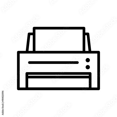 Printer line icon. Printer icon. Printer icon isolated on white background. Transparent background, minimalist symbol. Vector images
