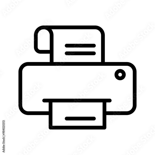 Printer line icon. Printer icon. Printer icon isolated on white background. Transparent background, minimalist symbol. Vector images