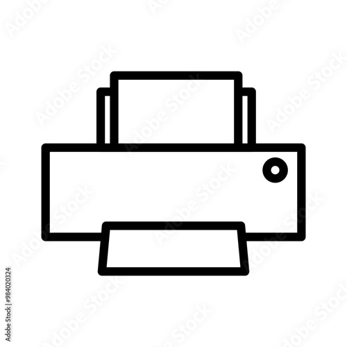 Printer line icon. Printer icon. Printer icon isolated on white background. Transparent background, minimalist symbol. Vector images