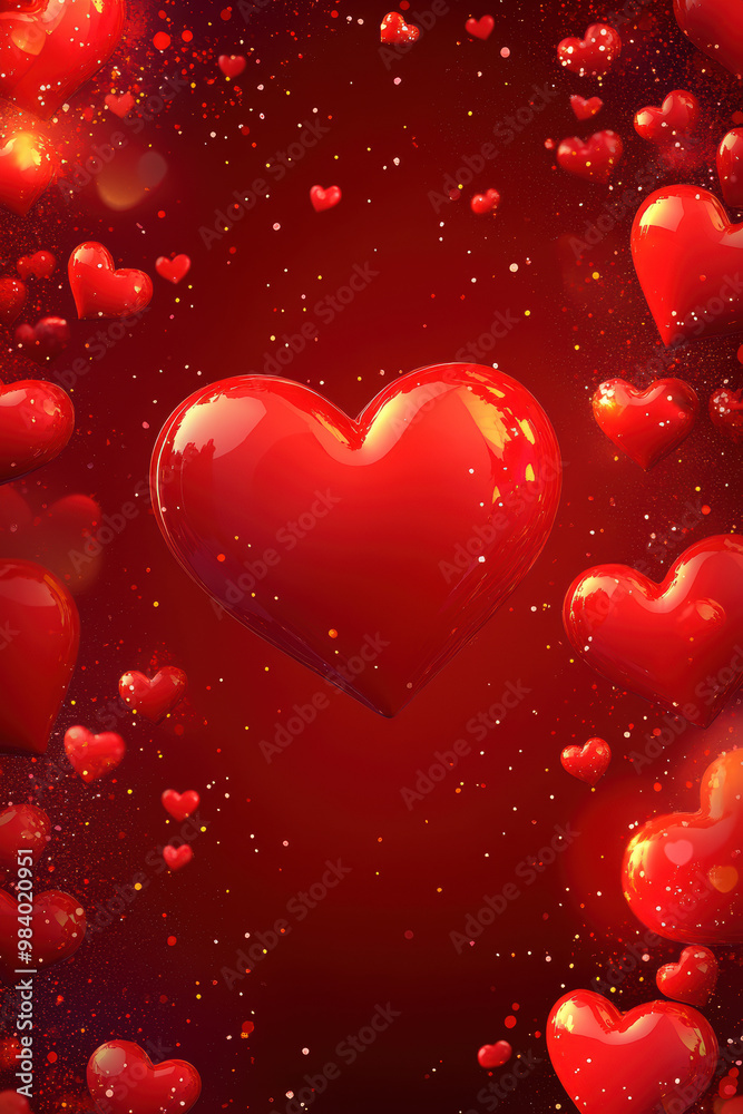 Red hearts digital art for Valentine's Day Red hearts digital art for Valentine's Day