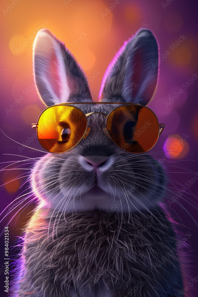 Rabbit Wearing Yellow Sunglasses Rabbit Wearing Yellow Sunglasses