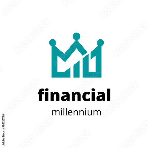 financial millennium creative logo illustration