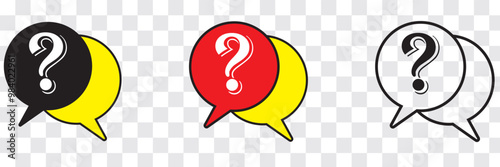 Comment question line icon set. faq line icon. question and answer pictogram. inquire bubble. ask or request sign. frequently asked questions icon for Ui designs.