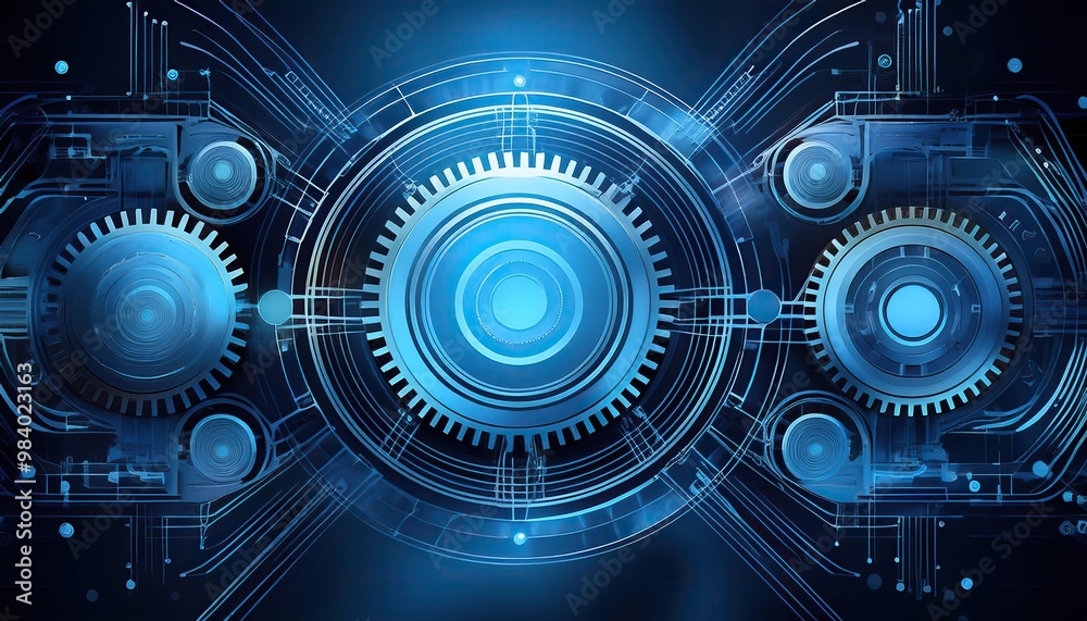 abstraction, dark blue color palette, Digital technology and engineering, digital telecoms concept abstraction, dark blue color palette, Digital technology and engineering, digital telecoms concept