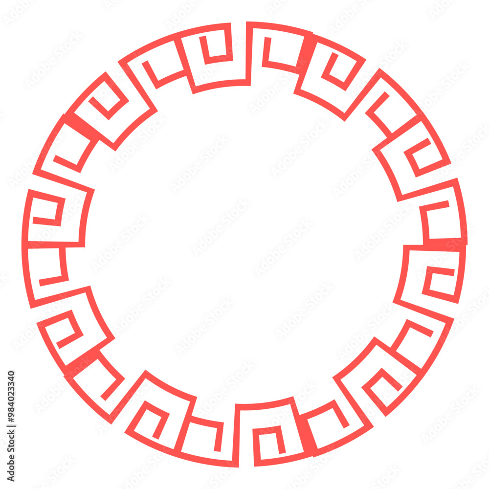 Round frame with greek key meanders pattern. Vector illustration. Round frame with greek key meanders pattern. Vector illustration.