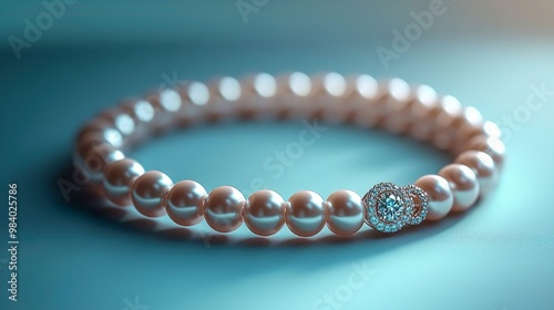 Jewelry, Proposal and Holiday Gift. Fancy Design of a Necklace in Platinum with Diamonds, Pearls and Aquamarine. Platinum with Round Aquamarine and Diamonds.