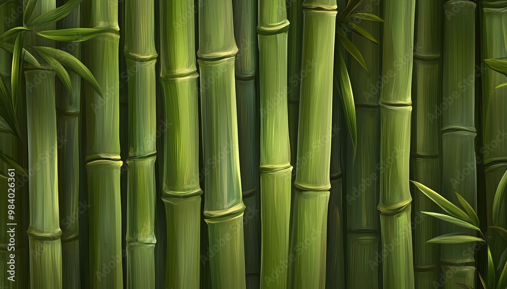 Fototapeta premium A seamless illustration of a bamboo background