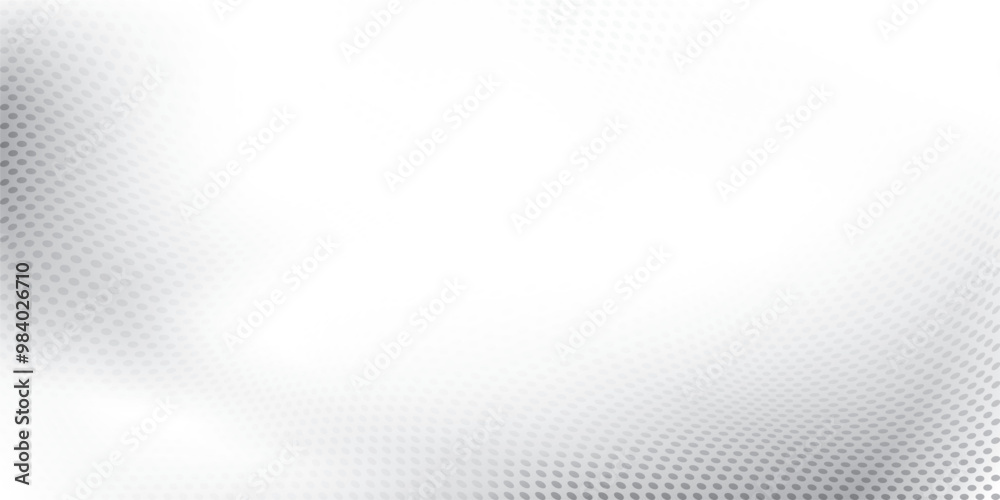 Abstract white and gray color background with halftone effect, dot pattern. Vector illustration.