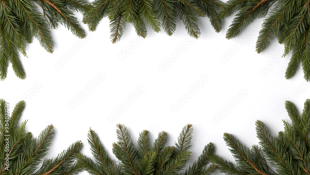 christmas frame with pine branches christmas frame with pine branches