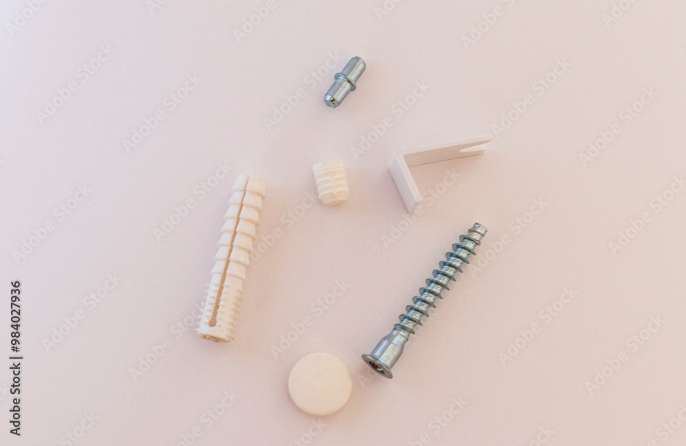 Fototapeta premium Close up shot of various carpentry consumables. Maintenance