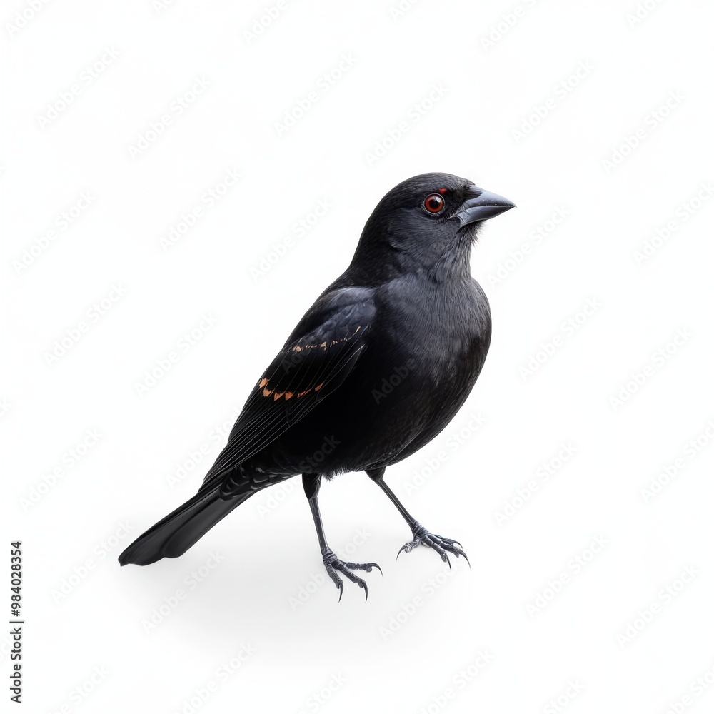 Obraz premium Black Bird Standing with Bold Features
