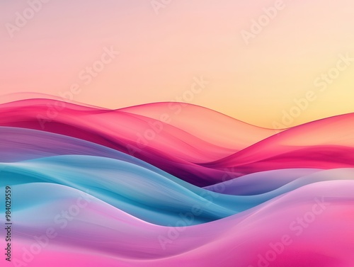 Abstract Pink, Blue and Purple Wavy Background.