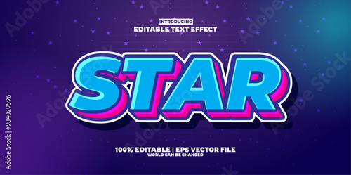 Star doutone editable text effect in new modern trend style