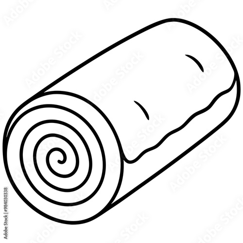 swiss roll outline coloring book page line art drawing