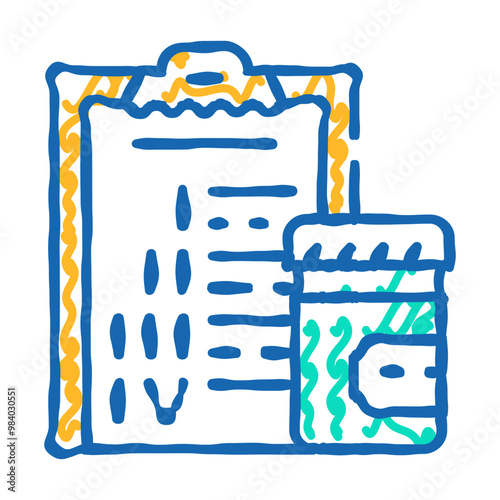 checklist with testing stages doodle icon sketch vector. checklist with testing stages sign. isolated symbol illustration