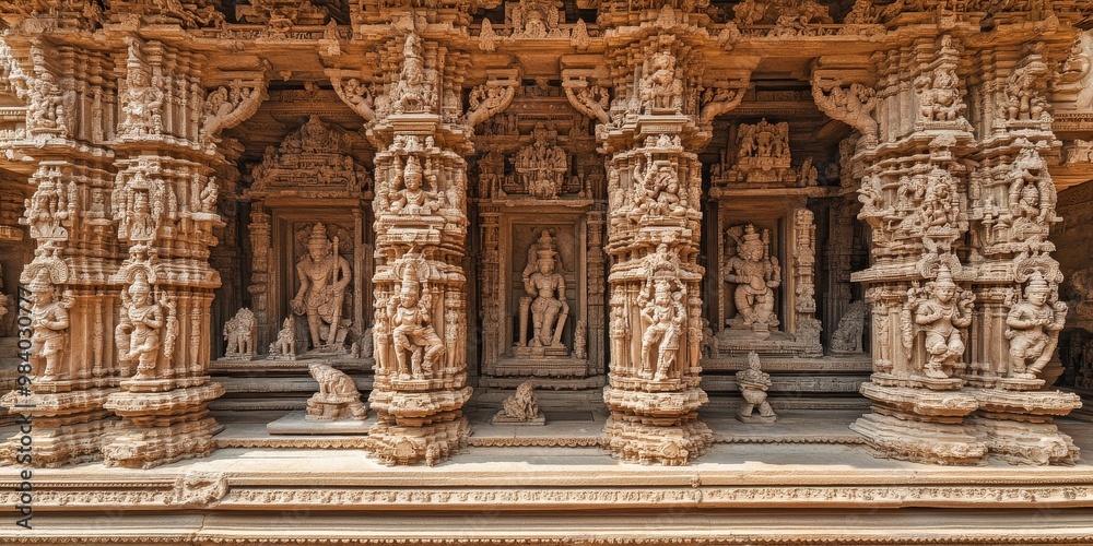 Hindu temple covered in carvings Hindu temple covered in carvings