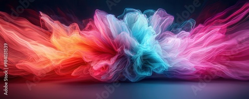 Abstract Swirling Smoke with Neon Colors.