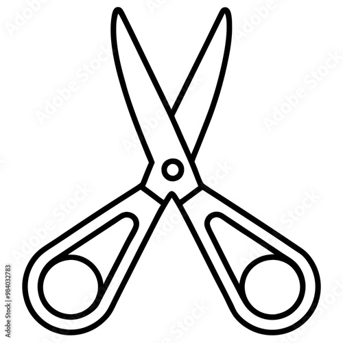 tailor scissor outline coloring book page line art drawing