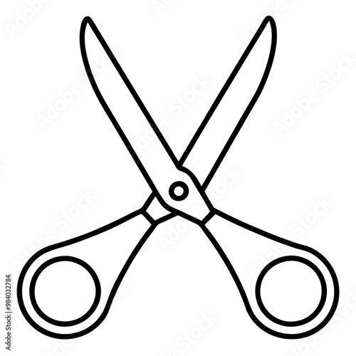 tailor scissor outline coloring book page line art drawing
