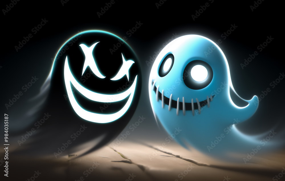 Obraz premium cute halloween ghost