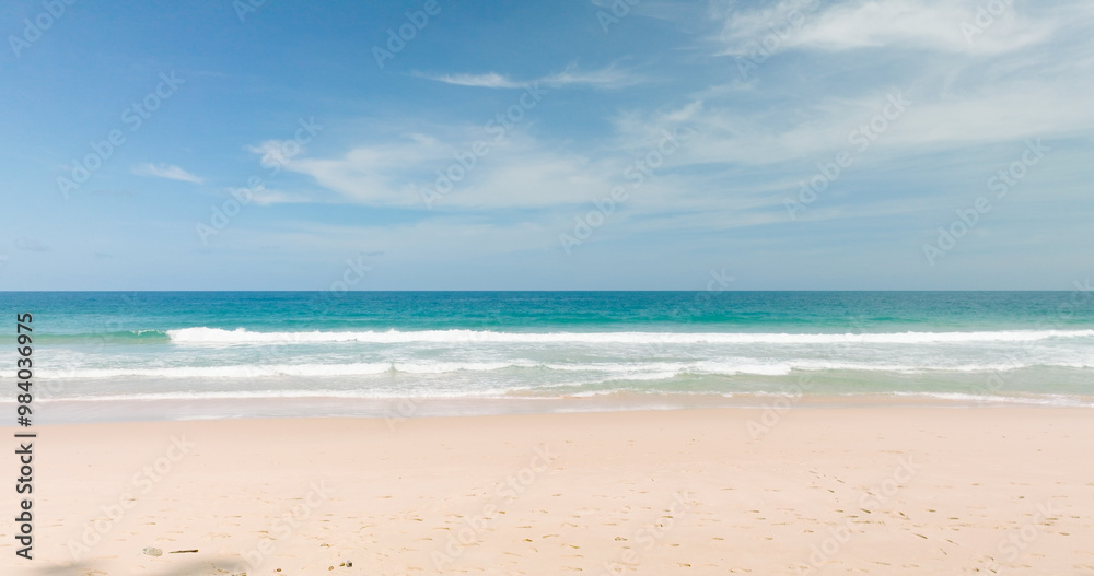 beautiful scene tropical beach with blue sky and clouds beautiful scene tropical beach with blue sky and clouds