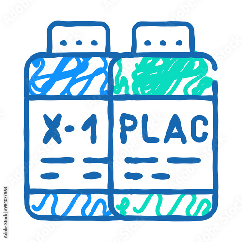test samples of vaccine and placebo doodle icon sketch vector. test samples of vaccine and placebo sign. isolated symbol illustration