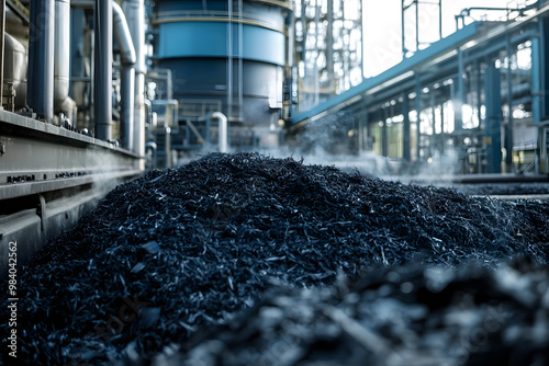 Production of biochar, syngas, and oils via pyrolysis of organic biomass in specialized facilities with a clean aesthetic. Elevated thermal decomposition method