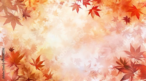 Autumn orange banner with blurred maple leaves, ideal for seasonal designs and fall projects.