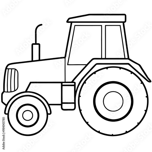 tractor outline coloring book page line art drawing