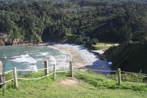 Ermita de La Regalina, acantilados y playa de Cadavedo Asturias.