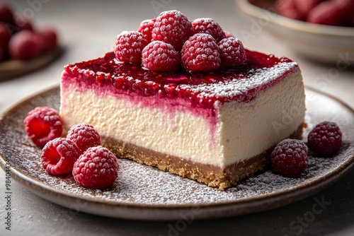 A raspberry cake. Generative AI