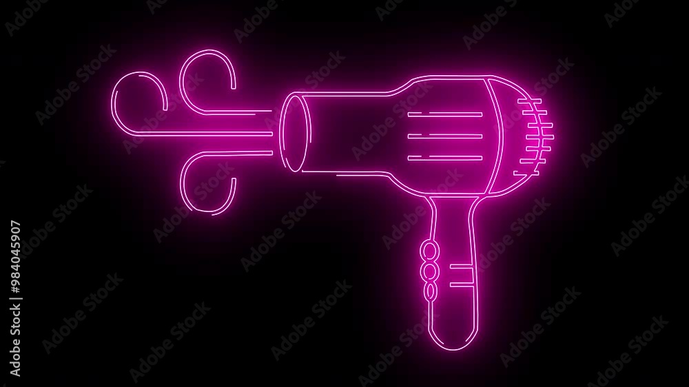 a hair dryer with a pink light a hair dryer with a pink light