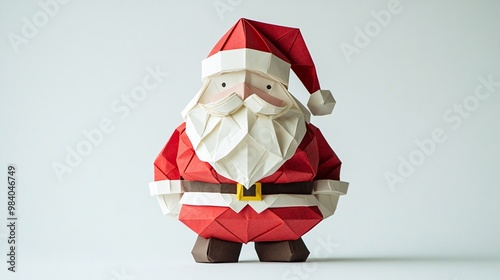 a santa clause made of paper in origami style