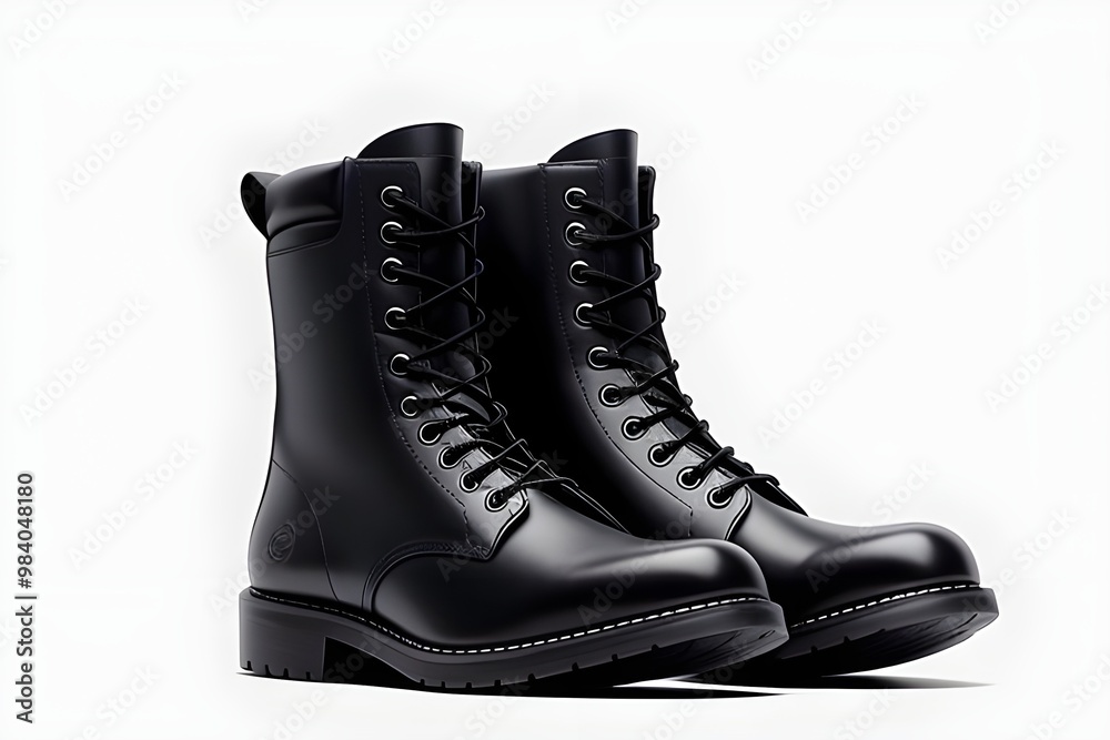 Pair of Brown Leather Boots Isolated on White Background Pair of Brown Leather Boots Isolated on White Background