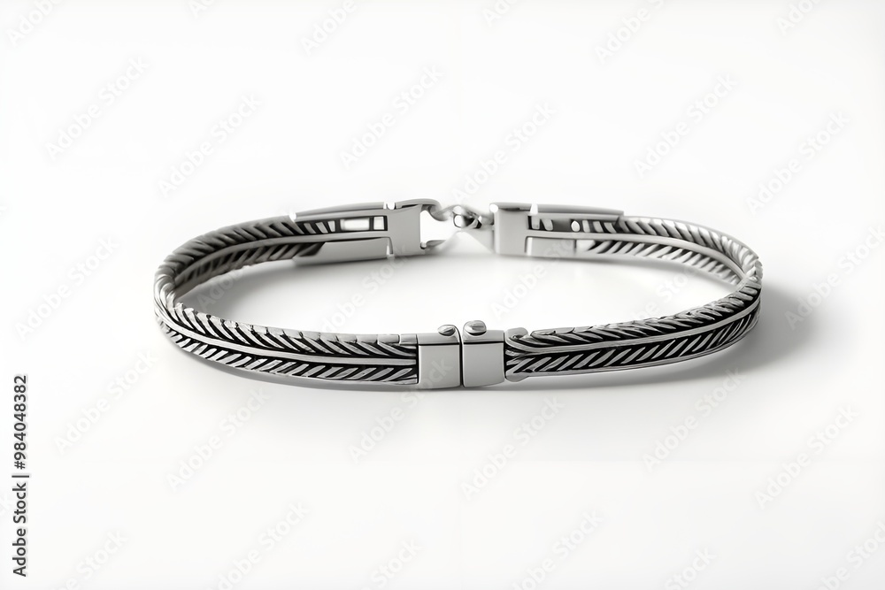 Shiny Silver Bracelet Isolated on White Background at Spa