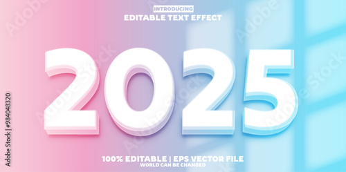 new year 2025 editable text effect in new modern trend style