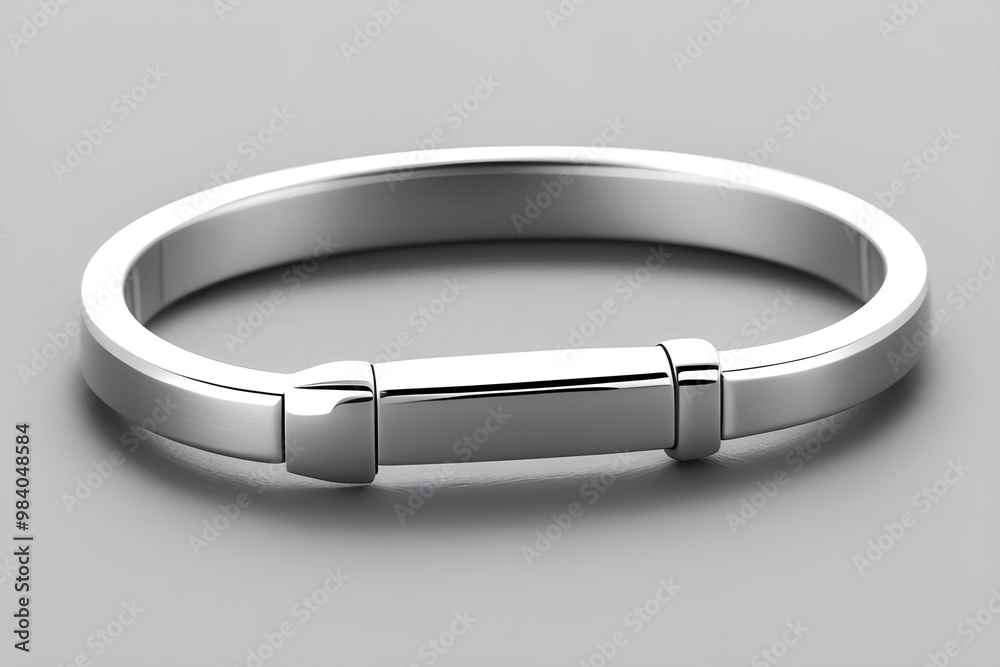 Elegant Silver Bracelet Isolated on White Background in Spa Setting Elegant Silver Bracelet Isolated on White Background in Spa Setting