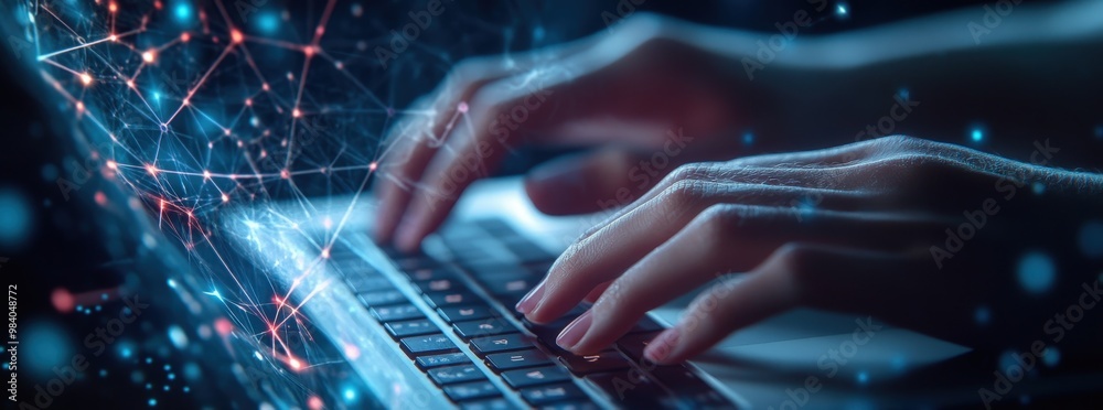 Network administrator implementing MPLS-TE protocols in server room data center digital technology IT infrastructure concept banner Network administrator implementing MPLS-TE protocols in server room data center digital technology IT infrastructure concept banner