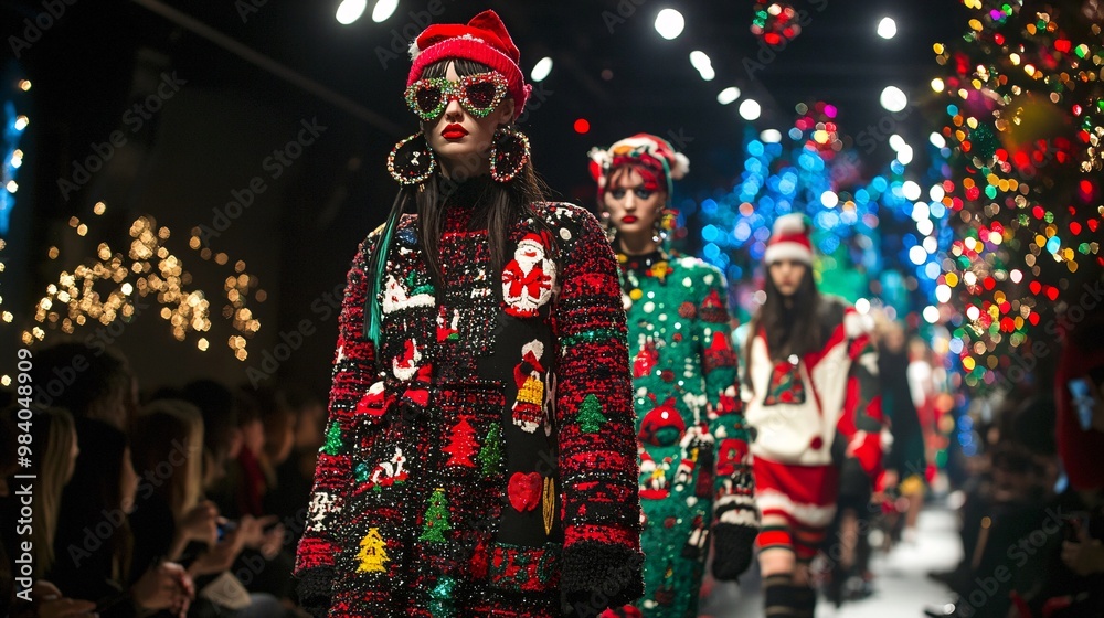 Fototapeta premium christmas fashion show