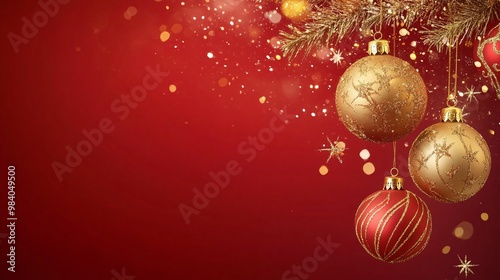 xmas card template with christmas ornaments