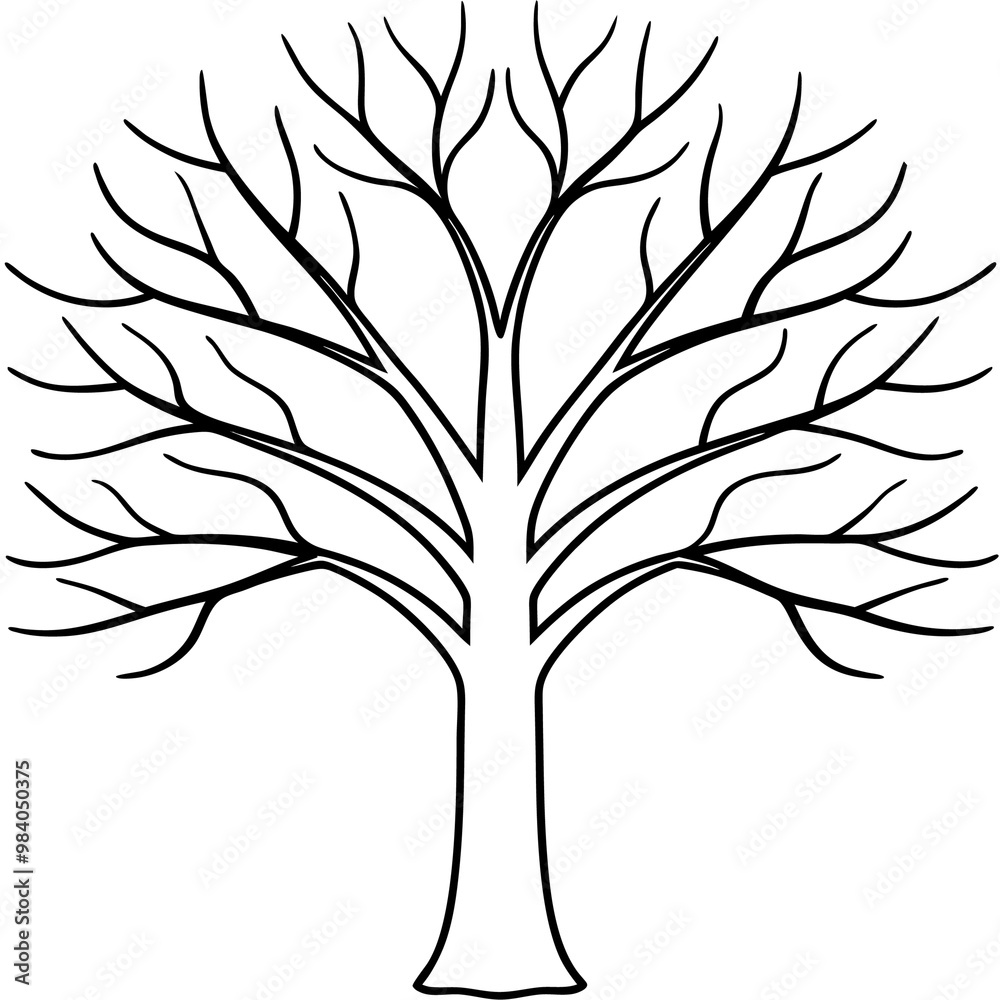 tree without leaves outline coloring book page line art drawing tree without leaves outline coloring book page line art drawing