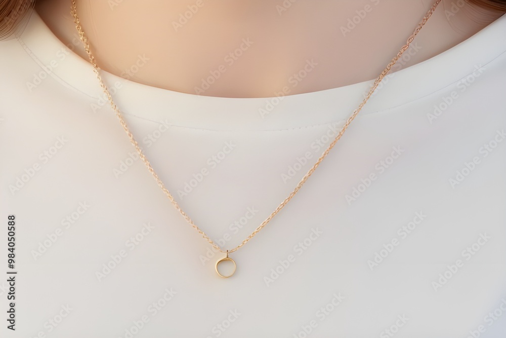 Elegant Gold Necklace Isolated on White Background Elegant Gold Necklace Isolated on White Background