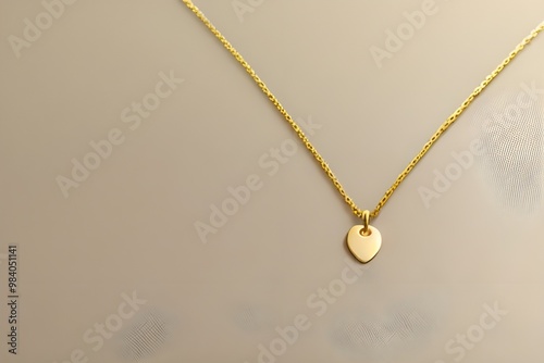 Elegant Gold Necklace Isolated on White Background