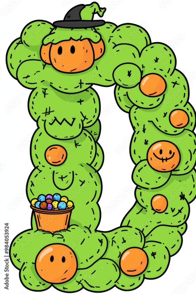 Obraz premium Halloween Monster Letter D