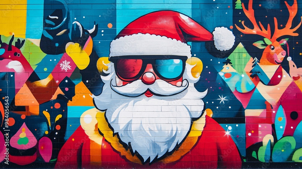 Naklejka premium santa claus graffiti